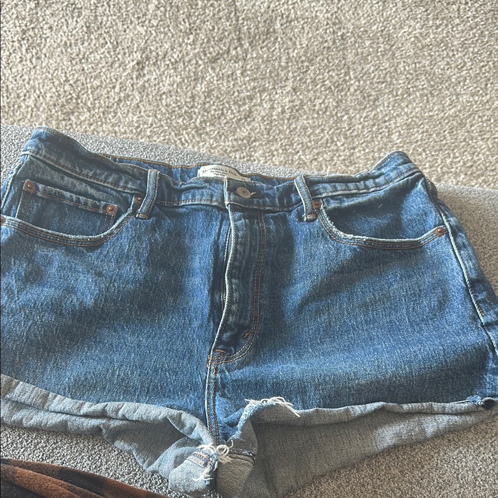 Abercrombie & Fitch Blue High-Waisted Jean Shorts